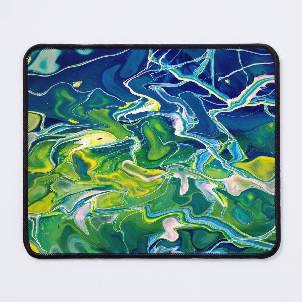 Item preview, Emerald Lagoon - Psychedelic Abstract with Green and Blue designed and sold by liminallayers.