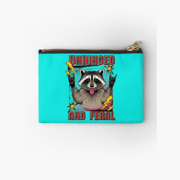 Item preview, Unhinged and Feral, Raccoon, mom apparel, sarcastic saying, feral wife, raccoon designed and sold by happinesproject.