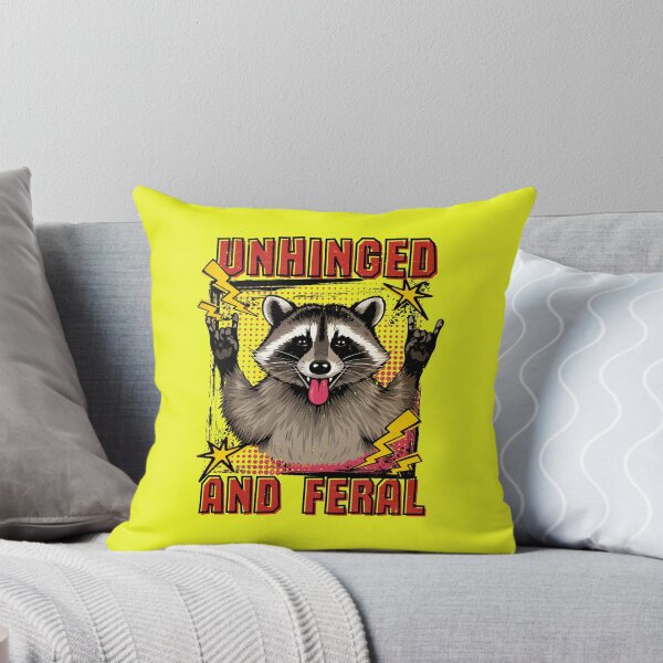 Item preview, Unhinged and Feral, Raccoon, mom apparel, sarcastic saying, feral wife, raccoon designed and sold by happinesproject.