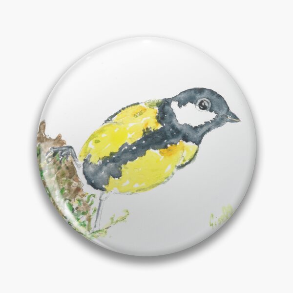 Item preview, Great tit on a mossy branch designed and sold by GiselleSellier.
