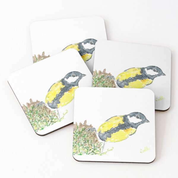 Item preview, Great tit on a mossy branch designed and sold by GiselleSellier.