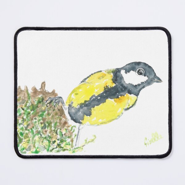 Item preview, Great tit on a mossy branch designed and sold by GiselleSellier.