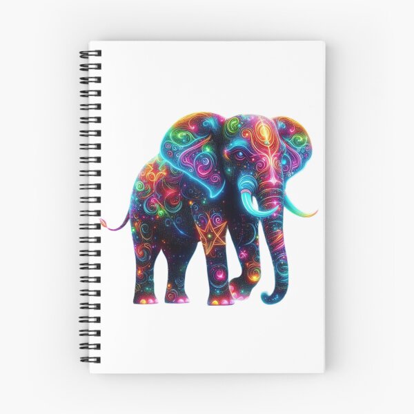 Item preview, Neon Glow Elephant – Psychedelic Vibrant Animal Art designed and sold by GloriousArtSKD.