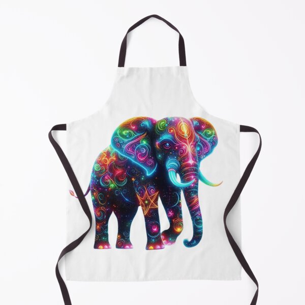 Item preview, Neon Glow Elephant – Psychedelic Vibrant Animal Art designed and sold by GloriousArtSKD.