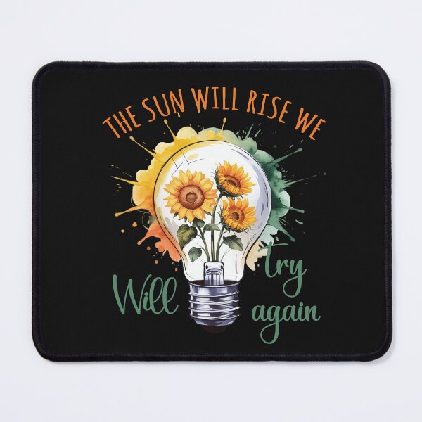 Item preview, Will Try Again – Sunflower Lightbulb Watercolor Art designed and sold by RebeccaRe.