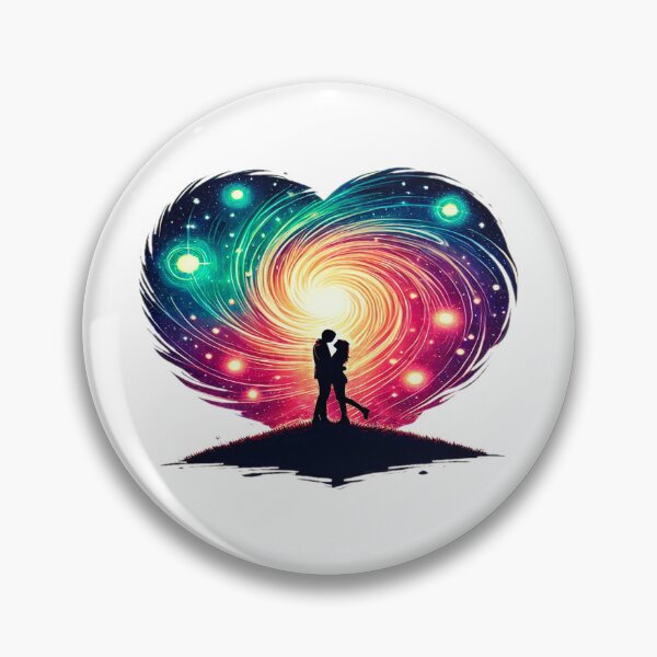 Item preview, Romantic Couple Embrace with Heart-Shaped Galaxy - Cosmic Night of Love designed and sold by KreaDesignOne.