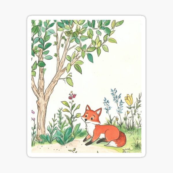 Item preview, Whimsical Fox in a Flowering Meadow designed and sold by Twisted Kids.
