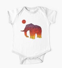 Geometric Sunset Elephant One Piece - Short Sleeve