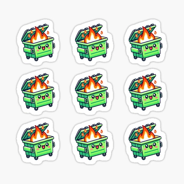 Item preview, Dumpster Fire Pack | Everything Is OK Funny Set - Journaling Stickers designed and sold by gyenayme.