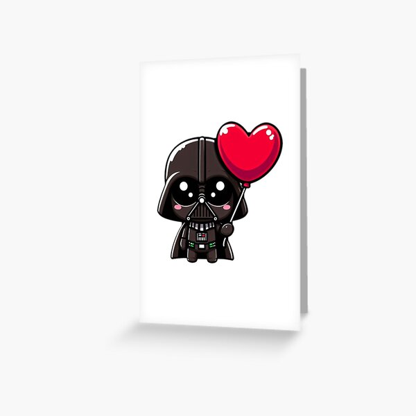 Item preview, Mini Darth Vader with Red Balloon Kawaii designed and sold by VictorCV.
