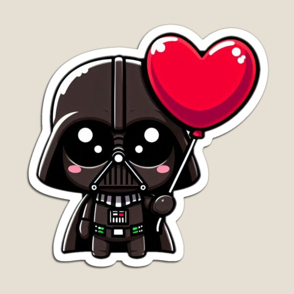 Vista previa del artículo con la obra «Mini Darth Vader con Globo Rojo Kawaii», diseñado y vendido por VictorCV.