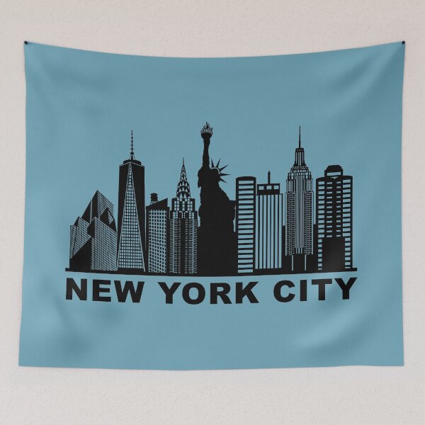 Item preview, New York City Black Skyline Silhouette | Iconic NYC Architecture Design designed and sold by Phat Dog Designs .