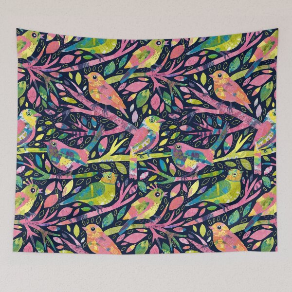 Item preview, Feathered Friends - Colorful Collage Birds designed and sold by Markéta Stengl.