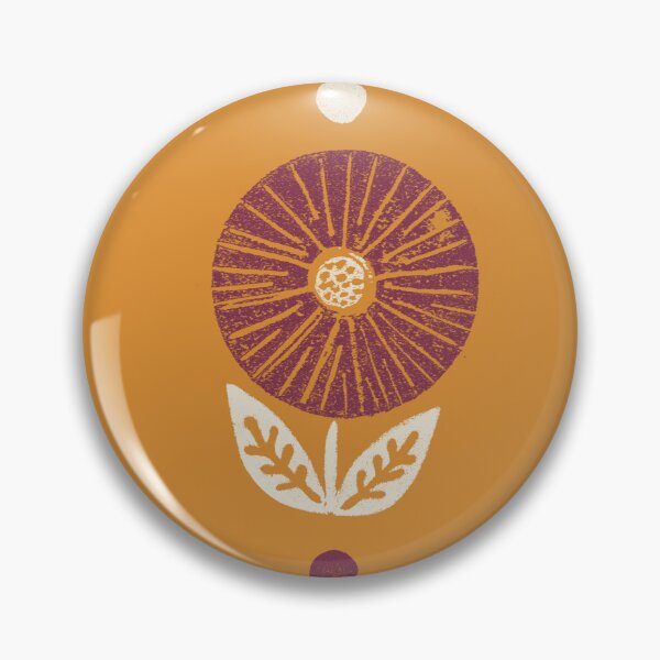 Item preview, Flowers in cream and purple on orange designed and sold by KOUZZA.