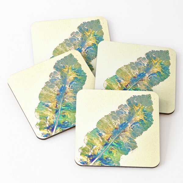 Item preview, Turquoise blue and yellow feather designed and sold by PGKINART.