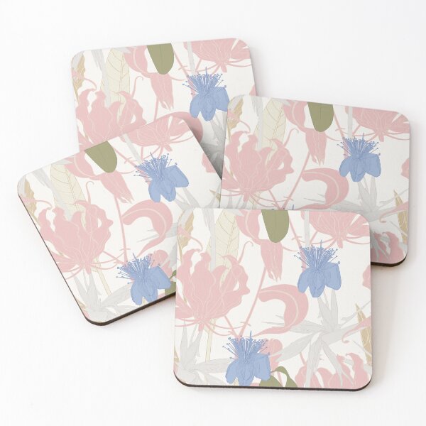 Item preview, Tropical Leaves and Floral Background - Fire Lily tropical Flowers - Seamless Pattern. designed and sold by MatyKotiv.