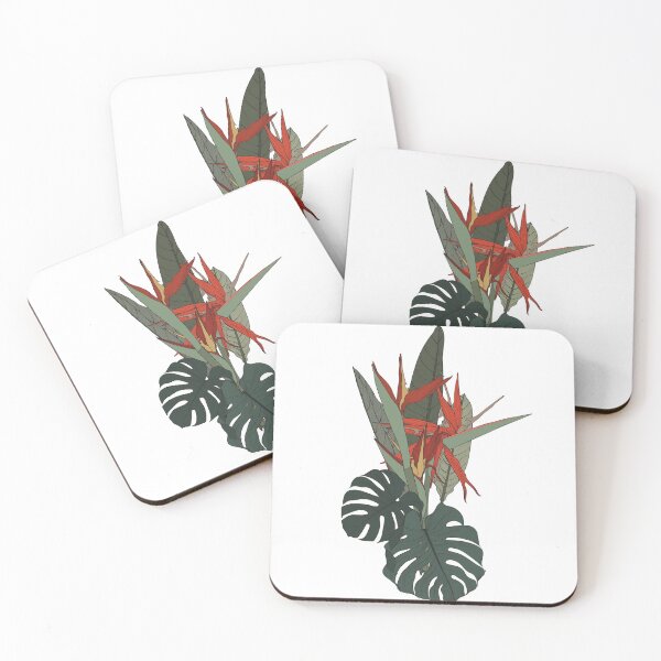 Item preview, Hand drawn illustration of a beautiful strelitzia flowers and tropical exotic leaves bouquet.  designed and sold by MatyKotiv.