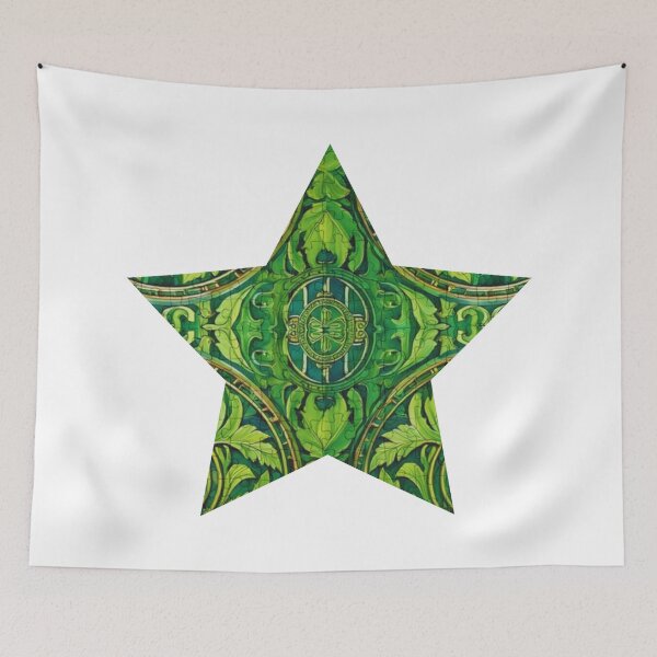 Item preview, Green star | Around the World Motif designed and sold by GrifonJ.