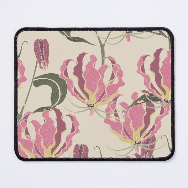 Item preview, Tropical Leaves and Floral Background - Pink Fire Lily tropical Flowers - Seamless Pattern. designed and sold by MatyKotiv.