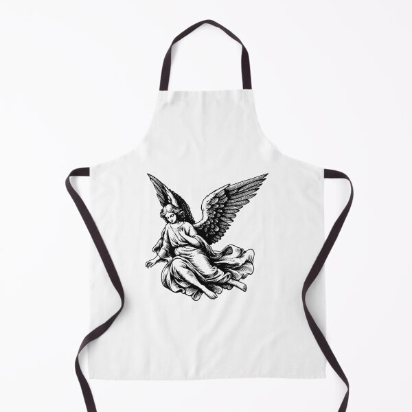 Item preview, Image of a black and white flying angel designed and sold by KasiaRawska.