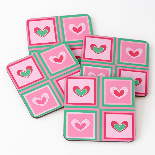 Item preview, Pink heart quilt style blocks designed and sold by Navitaloves.