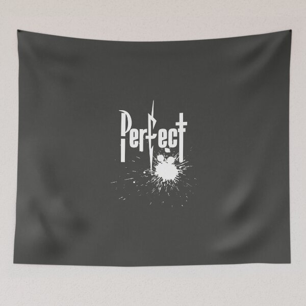 Item preview, “PERFECT” Grunge Paint Splatter Attractive typographic design- White designed and sold by Miscellaneous8.