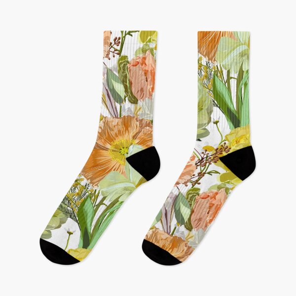 Item preview, Seamless pattern with yellow beige poppy, peony, tulips flowers. designed and sold by MatyKotiv.