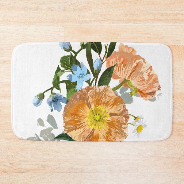 Item preview, Set of bouquets of orange, blue, and white poppy, bluebell, forget-me-not flowers, eucaliptus. designed and sold by MatyKotiv.