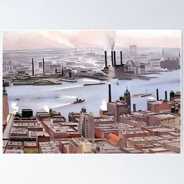 Item preview, Georgia Okeeffe East River From The Thirtieth Story Of The Shelton Hotel designed and sold by htanart.