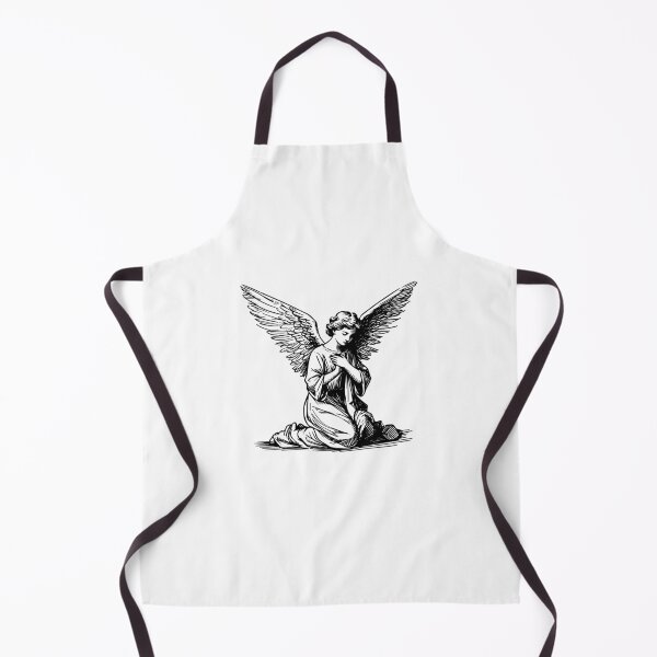 Item preview, Image of a black and white praying angel designed and sold by KasiaRawska.
