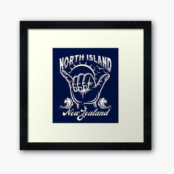 Item preview, North Island New Zealand Shaka Surf- White designed and sold by SurfingLocales.