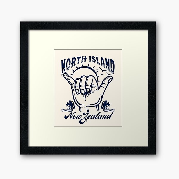 Item preview, North Island New Zealand Shaka Surf- Navy designed and sold by SurfingLocales.