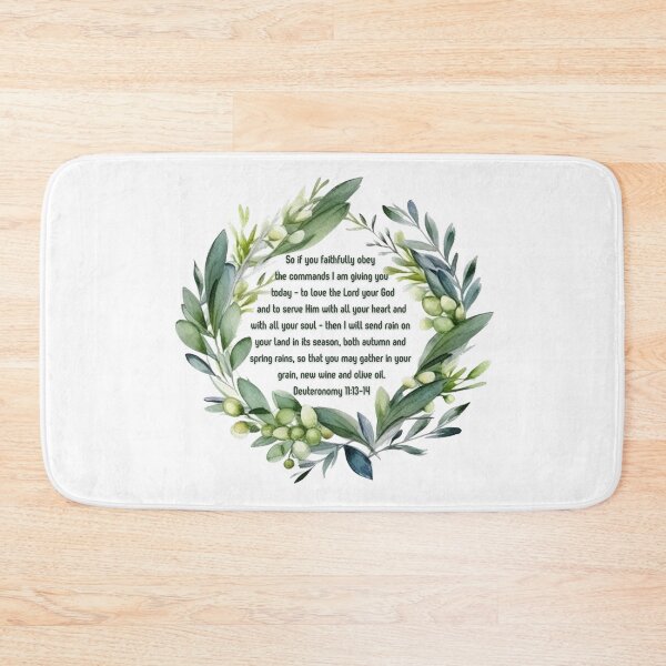 Item preview, Deuteronomy 11:13-14 - So if you faithfully obey the commands I am giving you - Olive wreath designed and sold by FlutterByH.