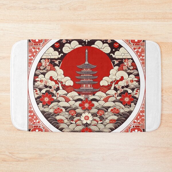 Item preview, Red And White Japanese Nature Scene designed and sold by AzaTees.