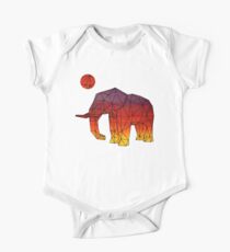 Geometric Sunset Elephant One Piece - Short Sleeve