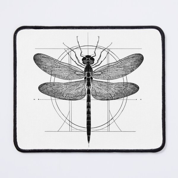 Item preview, Dragonfly in Skeletal Form using Sacred Geometry - Black designed and sold by LabMandala.