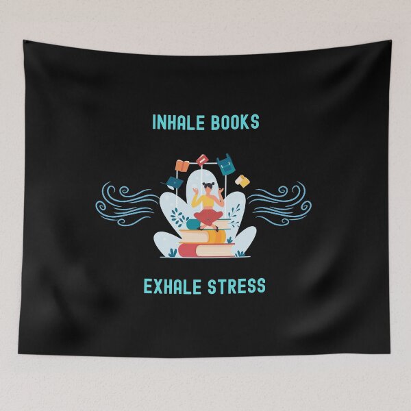 Item preview, Inhale Books Exhale Stress T-Shirt Perfect Gift for Book and Yoga Lovers designed and sold by EvocatiVerse.
