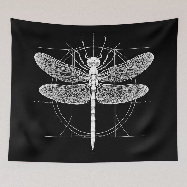 Item preview, Dragonfly in Skeletal Form using Sacred Geometry - White designed and sold by LabMandala.