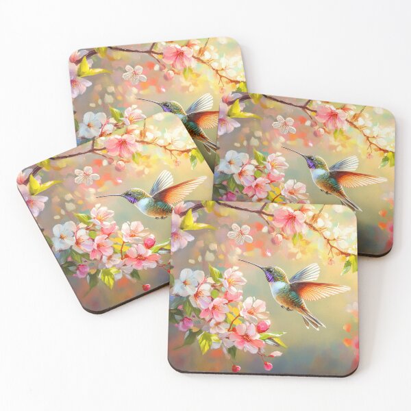 Item preview, Enchanting Hummingbird and Spring Blossoms Painting  designed and sold by MargaretWiktor.