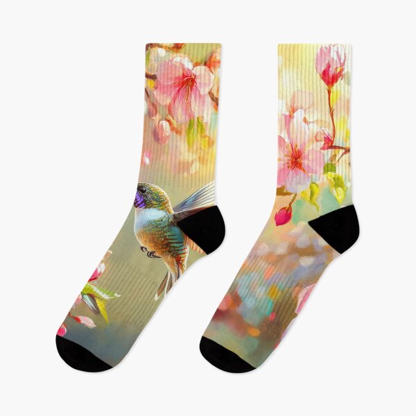 Item preview, Enchanting Hummingbird and Spring Blossoms Painting  designed and sold by MargaretWiktor.