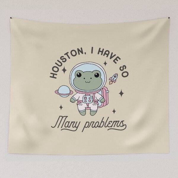 Item preview, Houston I have so many problems kawaii astronaut frog  designed and sold by FatBirdie.