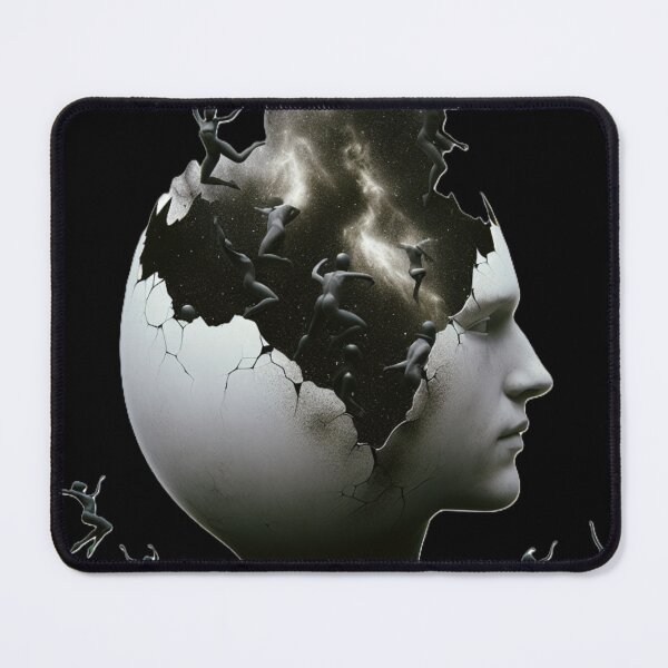 Item preview, Cracked Egghead Horror Existential Art designed and sold by TrendHavenPL.