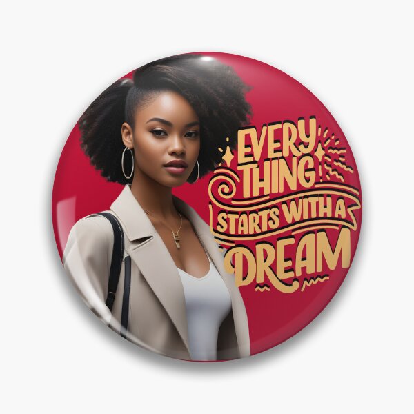 Item preview, Everything Starts with a Dream – Inspirational Black Woman Art designed and sold by QPTheeArtist.