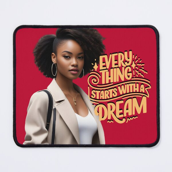 Item preview, Everything Starts with a Dream – Inspirational Black Woman Art designed and sold by QPTheeArtist.