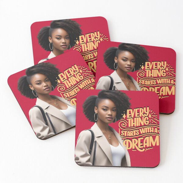 Item preview, Everything Starts with a Dream – Inspirational Black Woman Art designed and sold by QPTheeArtist.
