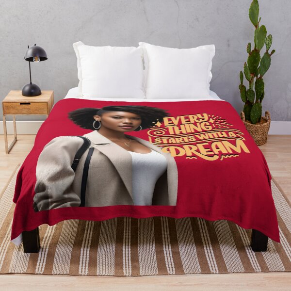 Item preview, Everything Starts with a Dream – Inspirational Black Woman Art designed and sold by QPTheeArtist.