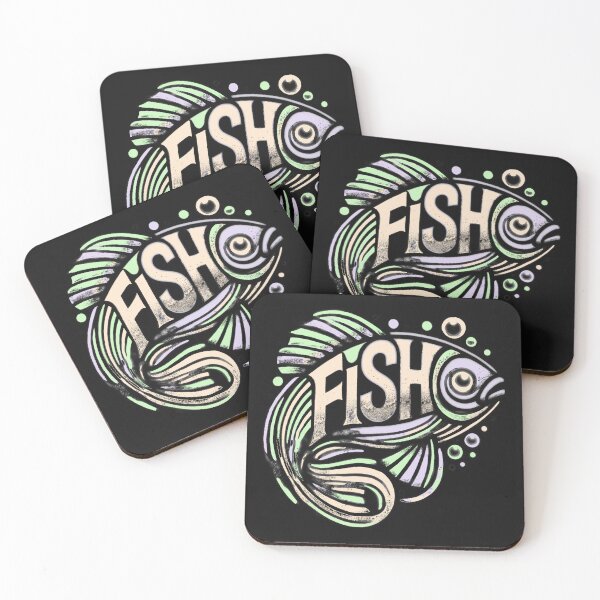 Item preview, Bold & Creative Fish Typography Design – Modern & Minimalist Ocean Art 4 stiker poster gift designed and sold by jaharek.