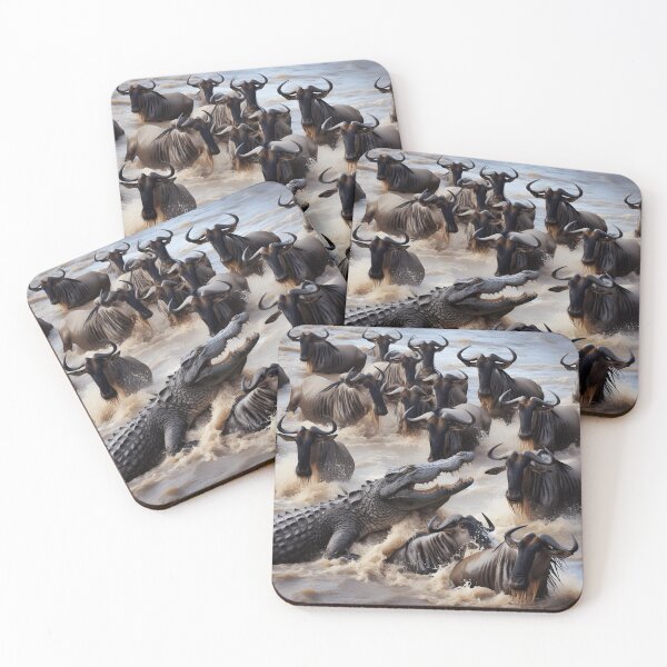 Item preview, WILDEBEEST MIGRATION CROSSING  MARA RIVER designed and sold by origingallery.