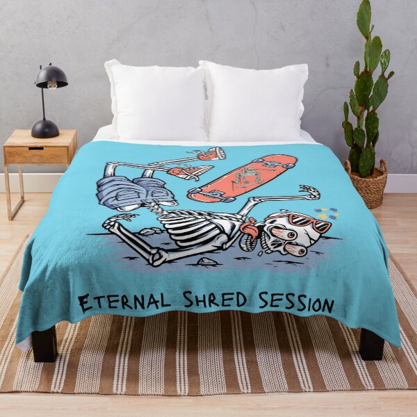 Item preview, Eternal Shred Session - Skateboarding Skeleton - Black Text designed and sold by FaeryNuff.