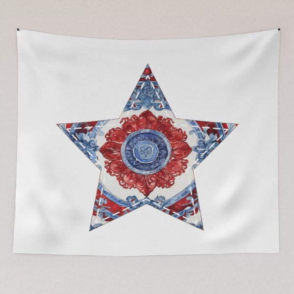 Item preview, Blue red barocco star | Around the World Motif designed and sold by GrifonJ.